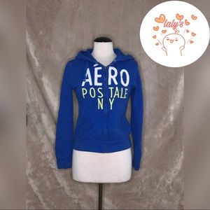 ✨AeroPostale Dark Blue Full-Zip Hoodie